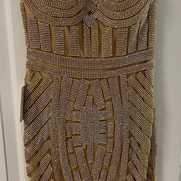 Glow Gold Cocktail Dress - Picture 2 of 3